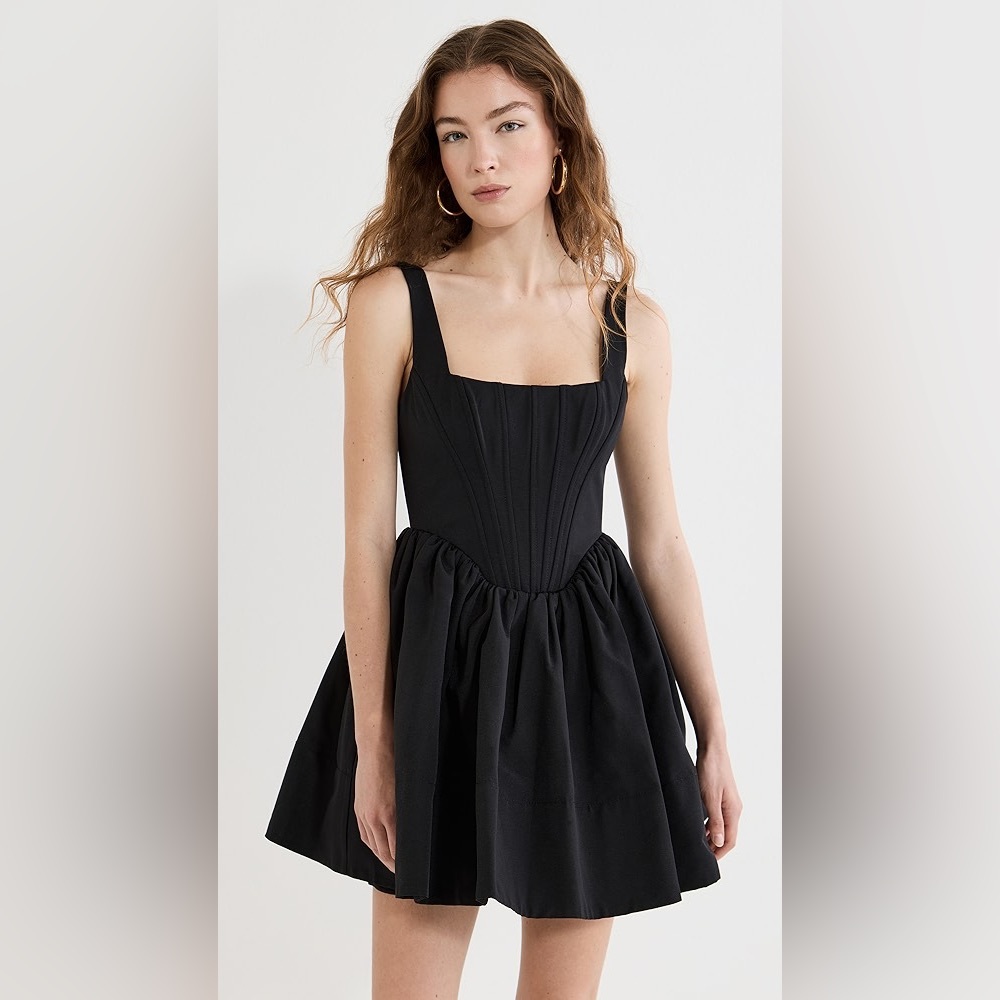 STAUD Black Landscape Dress Corset BNWT 4